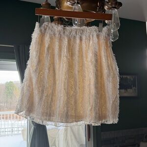 ➕Hayden➕ Mini Skirt, Lace, Cream,Flirty Flowy